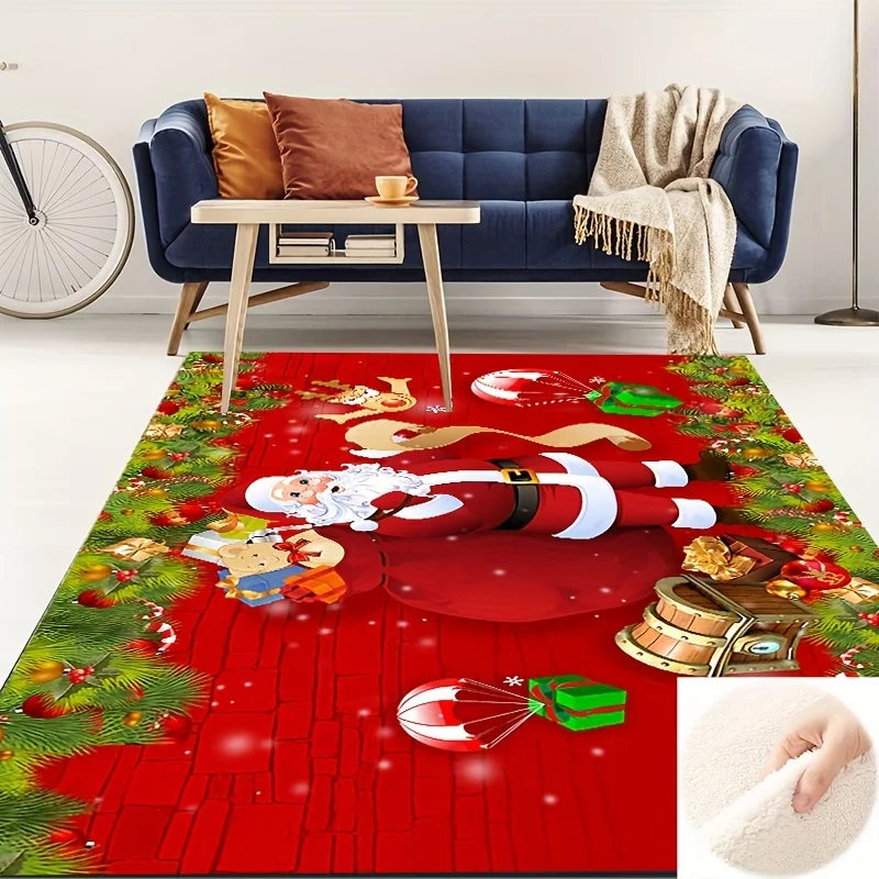 

100cm Christmas Tree Area Rug, Non Slip Backing, Bedroom Living Room Decor