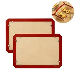 Premium Silicone Non - Stick Baking Mat - Reusable, Heat - Resistant, and Leak - Proof Pastry Sheet (Red 2pcs)