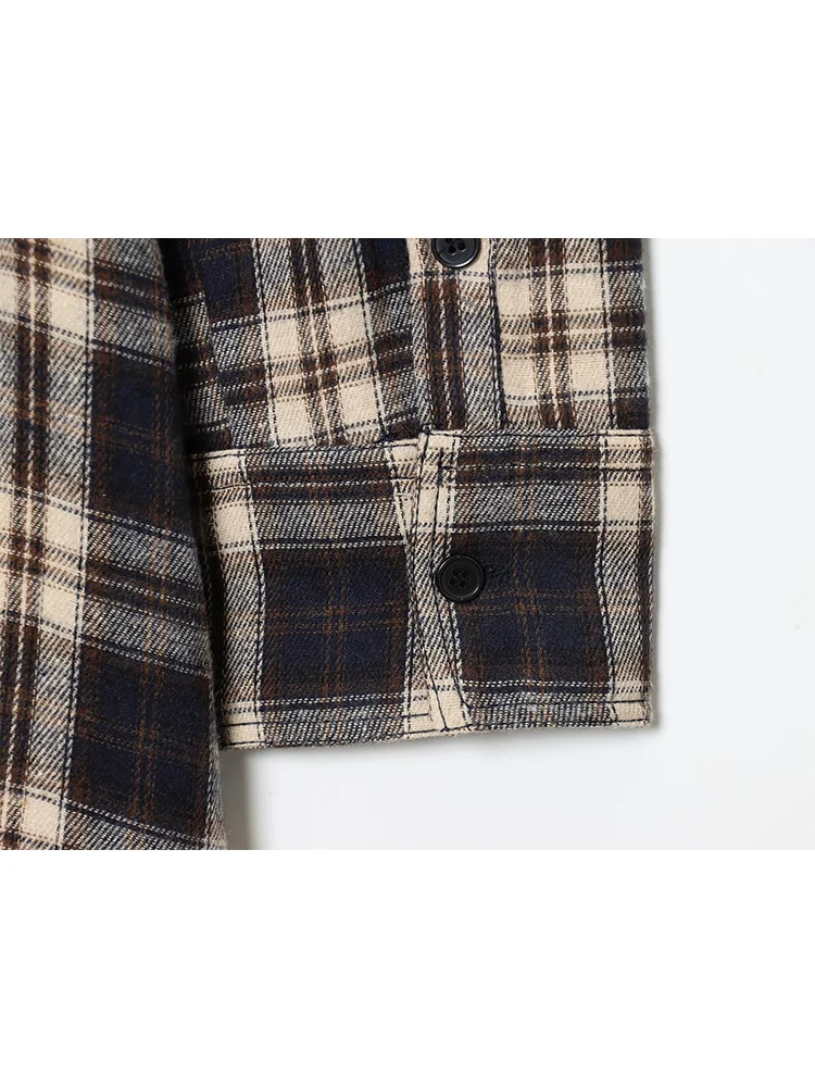 Fashion Women Retro Lapel Long Dress Long Sleeve Casual Classic Plaid Print Shirt Dress Chic Slimming Single Breasted Dress