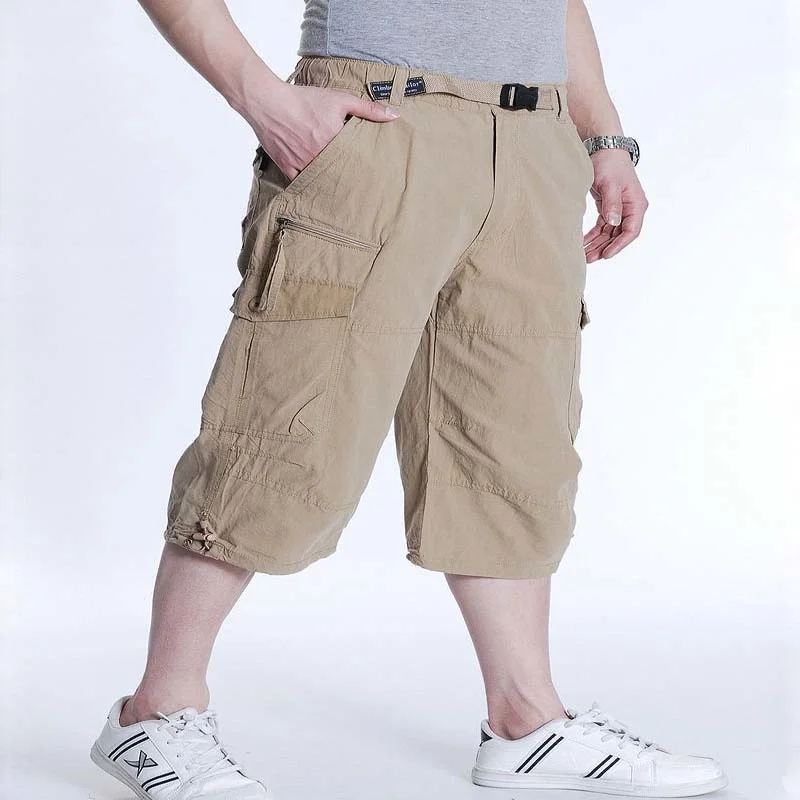 

6XL 7XL Summer Casual Shorts Men Cotton Cargo With Big Pocket Loose Baggy Hip Hop Bermuda Military Male Clothing
