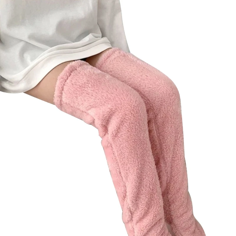 

2023 New Plush Slipper Stockings Furry Long Leg Warmers For Women Men Over The Knee High Fuzzy Socks Winter Home Sleeping Socks