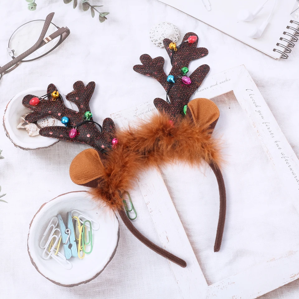 Serre-Tête Bois De Renne – 2 Pièces – Pour Enfants Et Adultes, Noël, Halloween, Fêtes