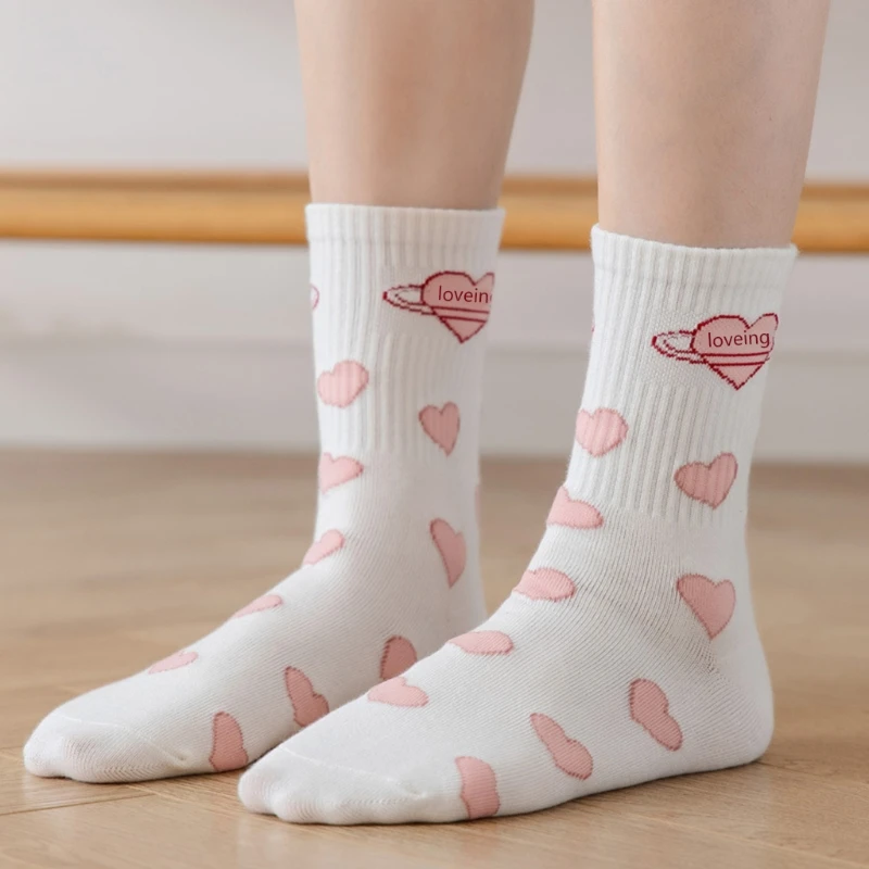 

Носки Lolita JK для девушек, женская версия, Ins Tide Love Japanese Cute студенческие белые носки Jk, красные длинные хлопковые носки Lolita