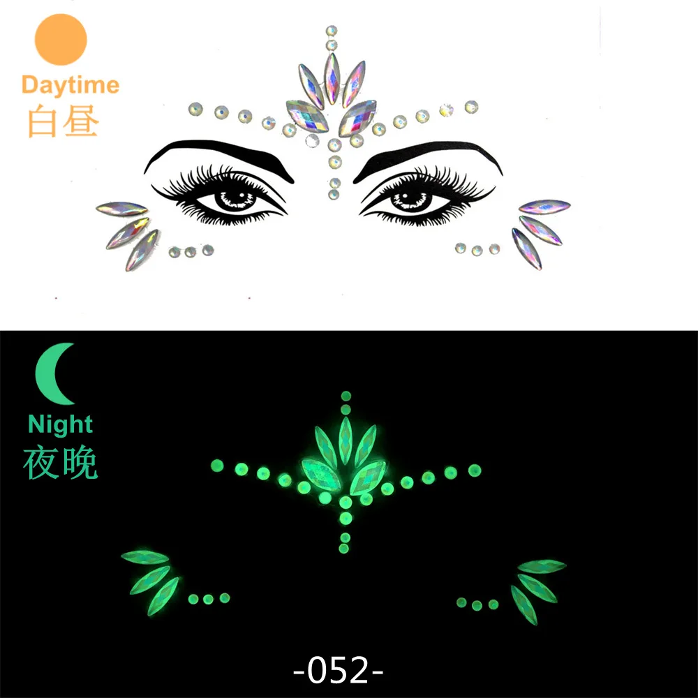 Rhinestone Face Jewels: Festival Glitter Crystal Stickers