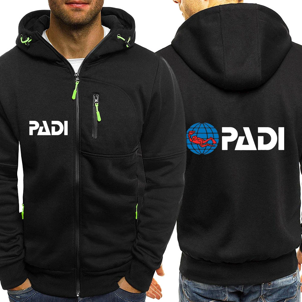 

Scuba Driver Padi Printed Men Jackets Hoodies Coats Fashion Long Sleeve Zipper Sweatshirts Tracksuit Spring Autumn Streetwear