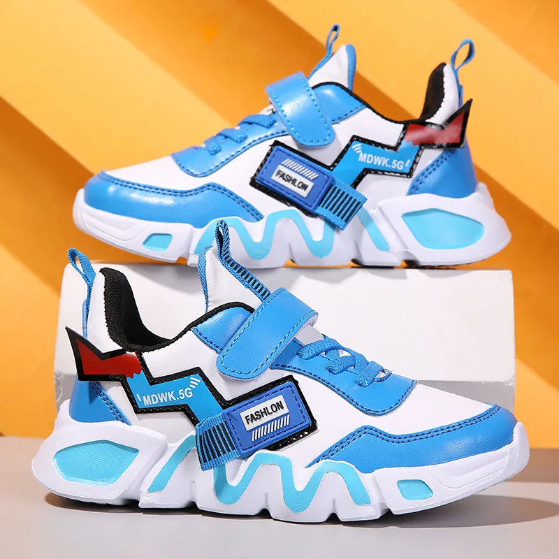 

Children's Shoes Men's Leather Sneakers Spring Lightweight New Men's Shoes Children's Boys' Soft Sole Wave Shoes Casual Shoes