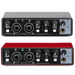 MD22 Audio Sound Card 24-bit/192 KHZ USB Audio Interface with Loopback Monitor for Audio Equipment Guitar