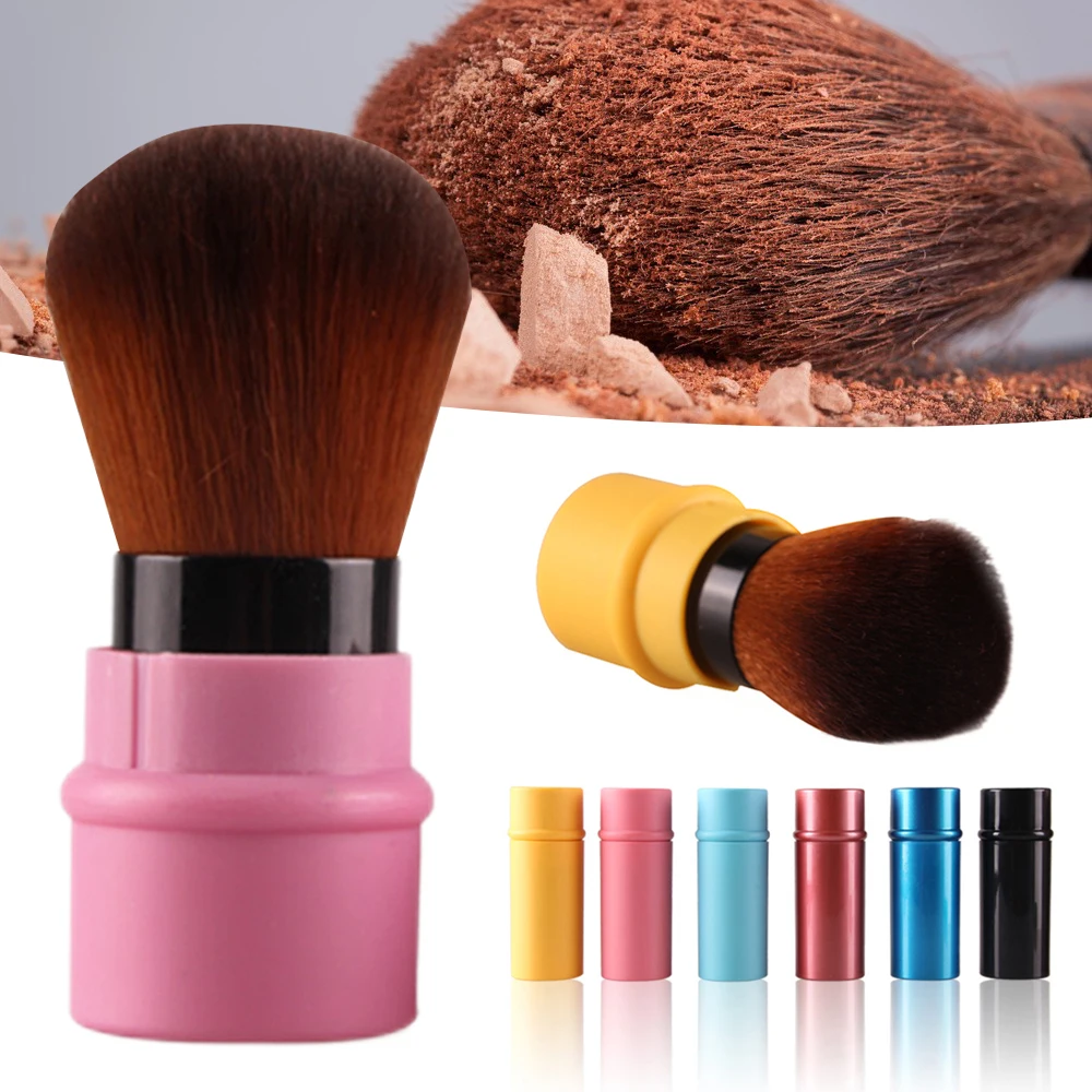 

Square Retractable Blush Brush Portable Mini Foundation Powder Brush Super Soft Synthetics Fibers Bristles Makeup Brush For Girl