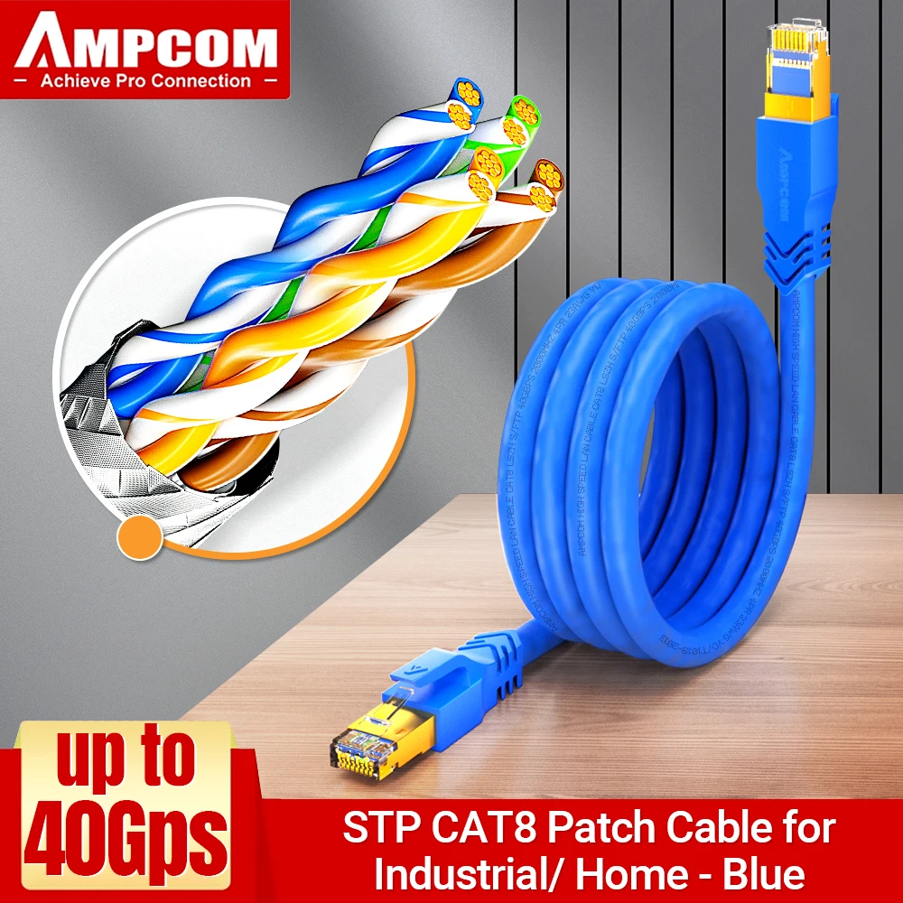 Premium High-Speed Ethernet Cable - 40Gbps, 2000MHz, SFTP RJ45 Patch Cord
