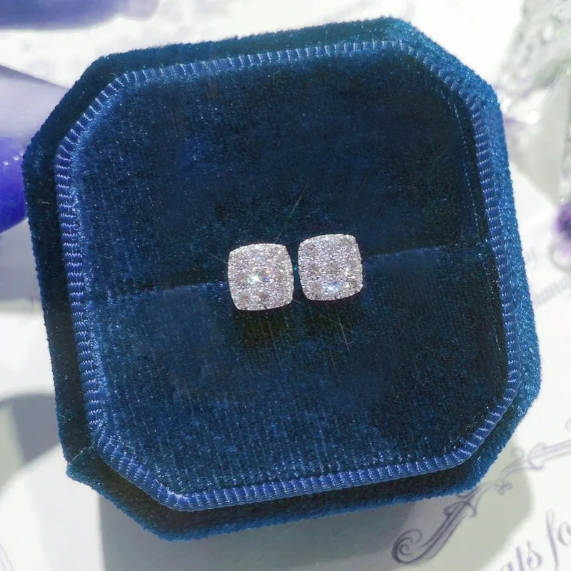Light Luxury Zircon Wear Double Bead Star Track Stud Earrings