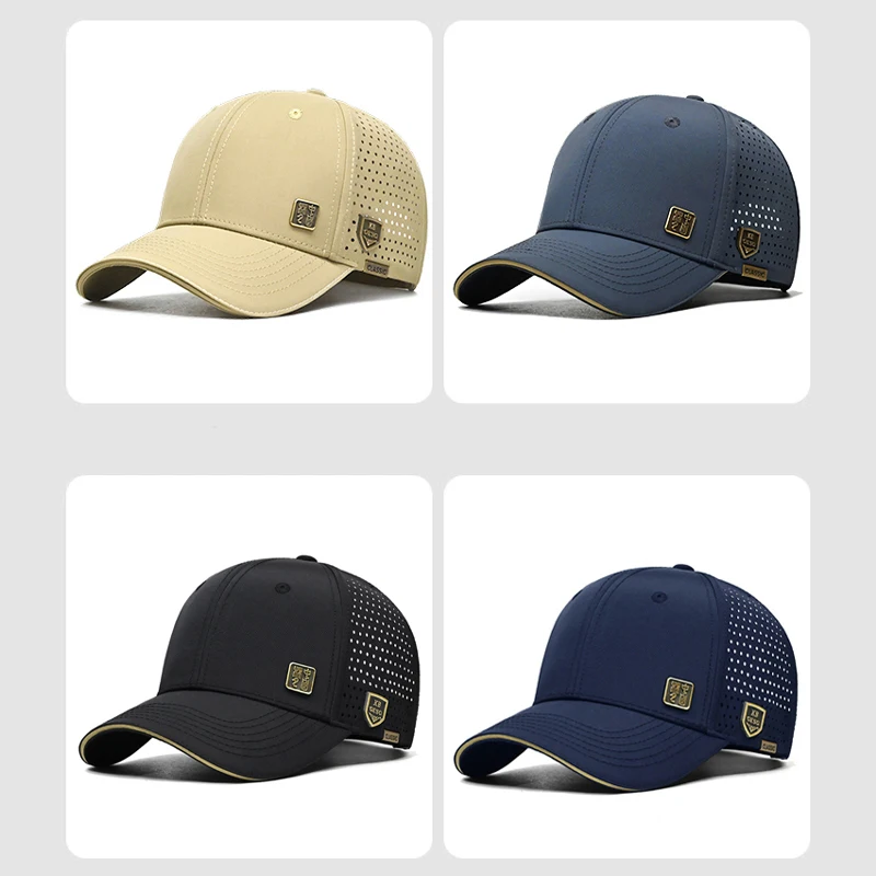 Fashionable oversized waterproof fabric baseball cap for men in summer, lightweight, breathable, sun shading duckbill hat