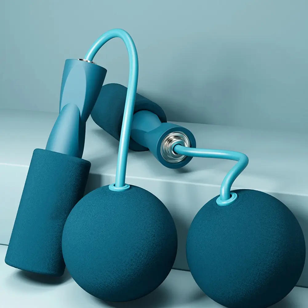 Corde à sauter sans fil avec balles lourdes, équipement de gymnastique à domicile pour l'entraînement physique et la musculation