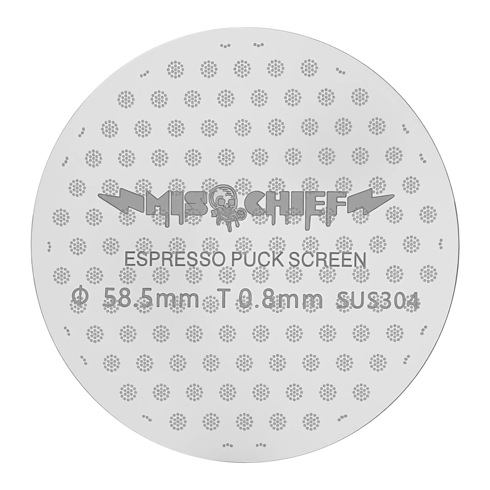 Mischief Workshop Coffee Puck Screen | 58.5mm Stainless Steel Filter, Uniform Extraction Tool