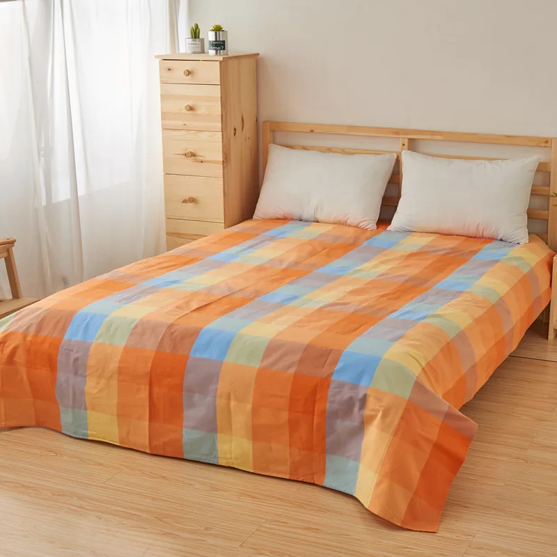 Thickenedencryptedkangsinglestripedcoarseclothsheetquiltcover