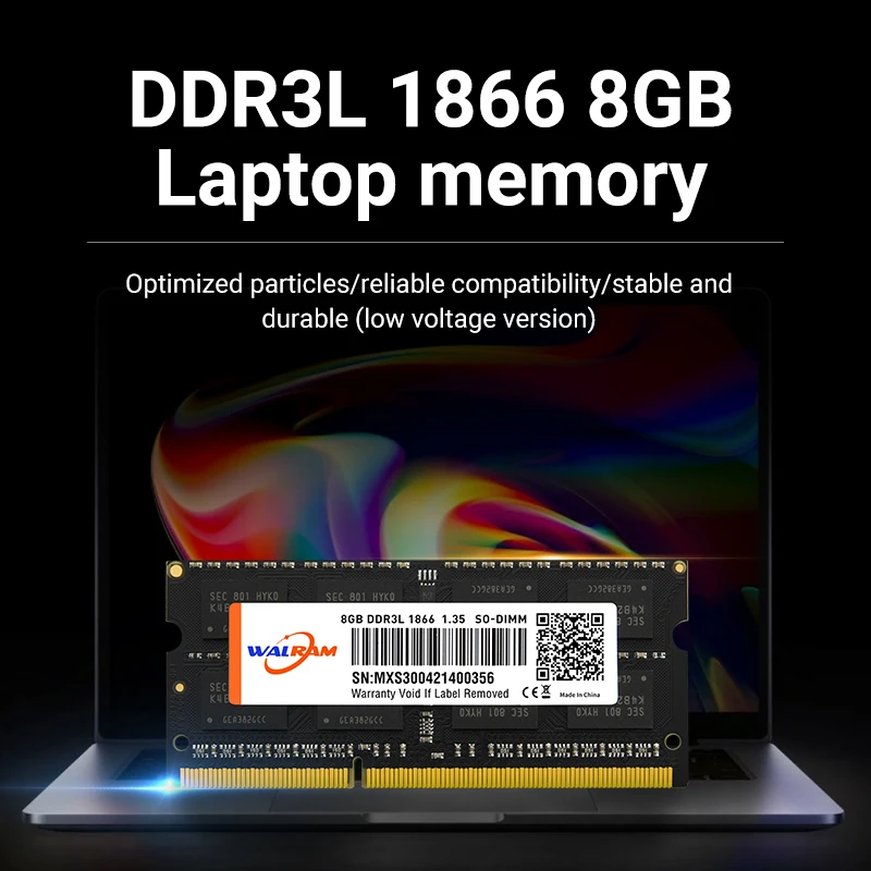 WALRAM оперативная память DDR3L для ноутбука, RAM SODIMM 1600MHz 1333MHz, 4GB 8GB — изображение 2