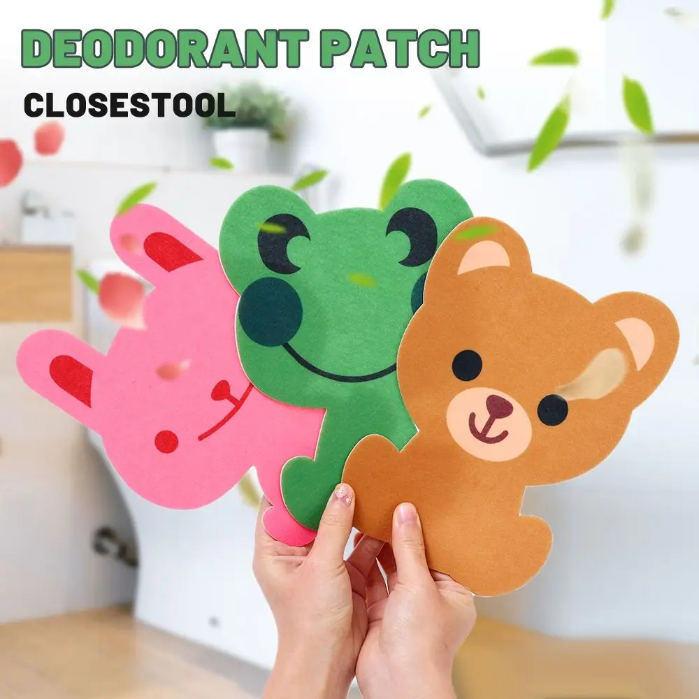 Cartoon Animal Toilet Deodorant Stickers Rose Lemon Jasmine Fragrant Self adhesive Remove Odor Fresh Air Bathroom Supplies