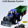 RC car toys RC Farm Tractor Trailer 1/24 2.4G Remote Control Engineering Construction Truck Farming Machine children boys gift 3