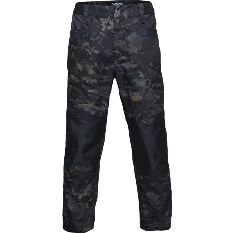 Men IX6 Combat Training Tactical Pants Spring Autumn Camo Multi pockets Work Trousers Overalls Outdoor Hiking Sports Cargo
