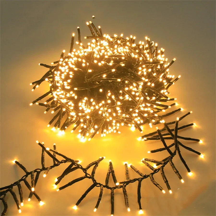 thumbnail image 1 of Guirnalda de luces LED para exteriores, 6 m, 15 m, 30 m, luces de hadas, petardos, luces navideñas brillantes para decoración de árboles de Navidad, fiestas y bodas, 1 of 5