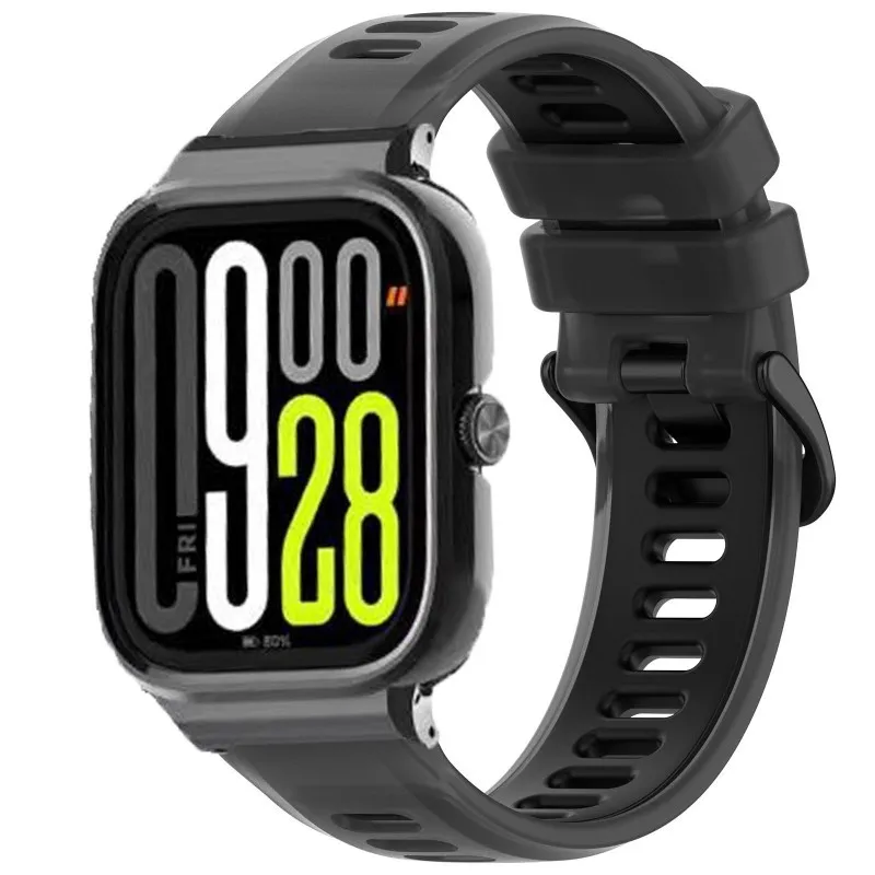Silicone Band with Metal Frame Smart Watch Protector Case