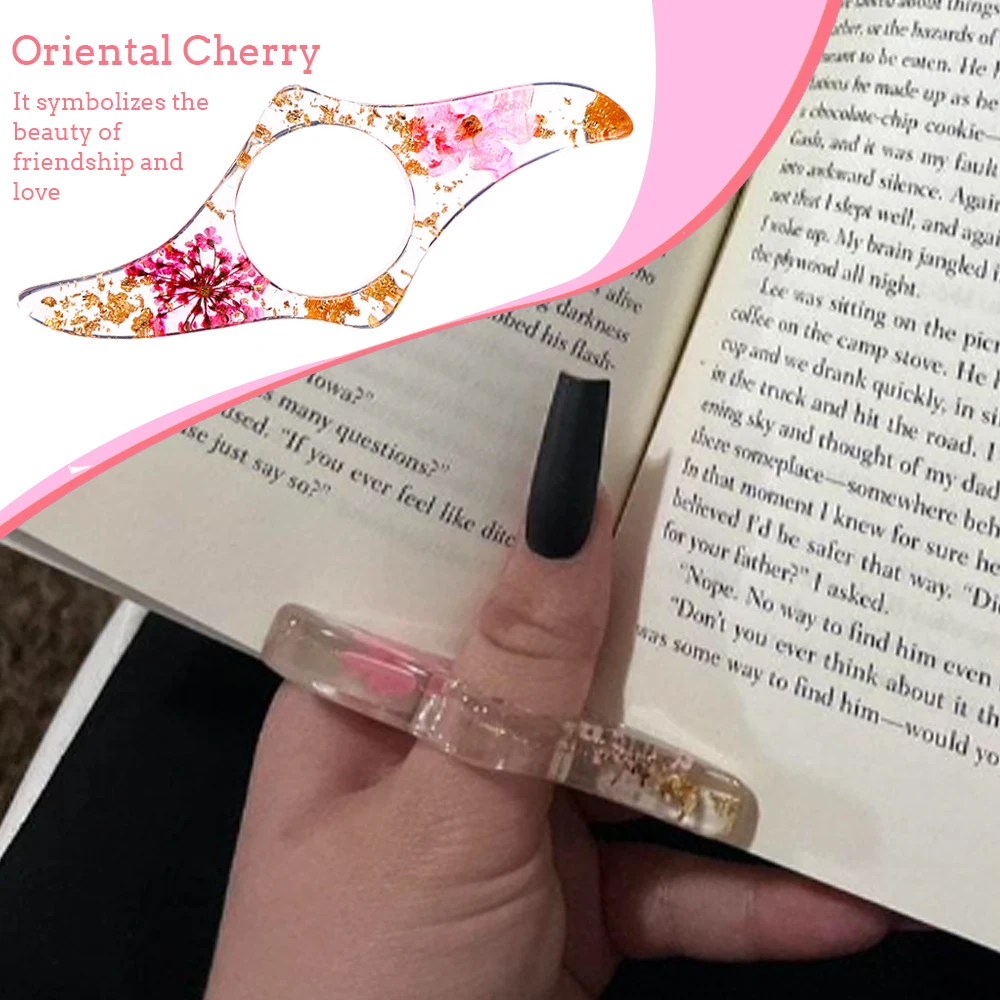 Exquisite Dried Flowers Thumb Book Support Book Page Holder Reading Aid Convenient Bookmark Book Accessories for School Office
