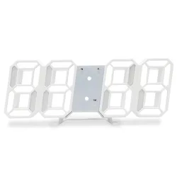 Luminous 3D LED Digital Wall Clock - Modern USB-Powered Home Decor Timepiece (Whtie G607A)