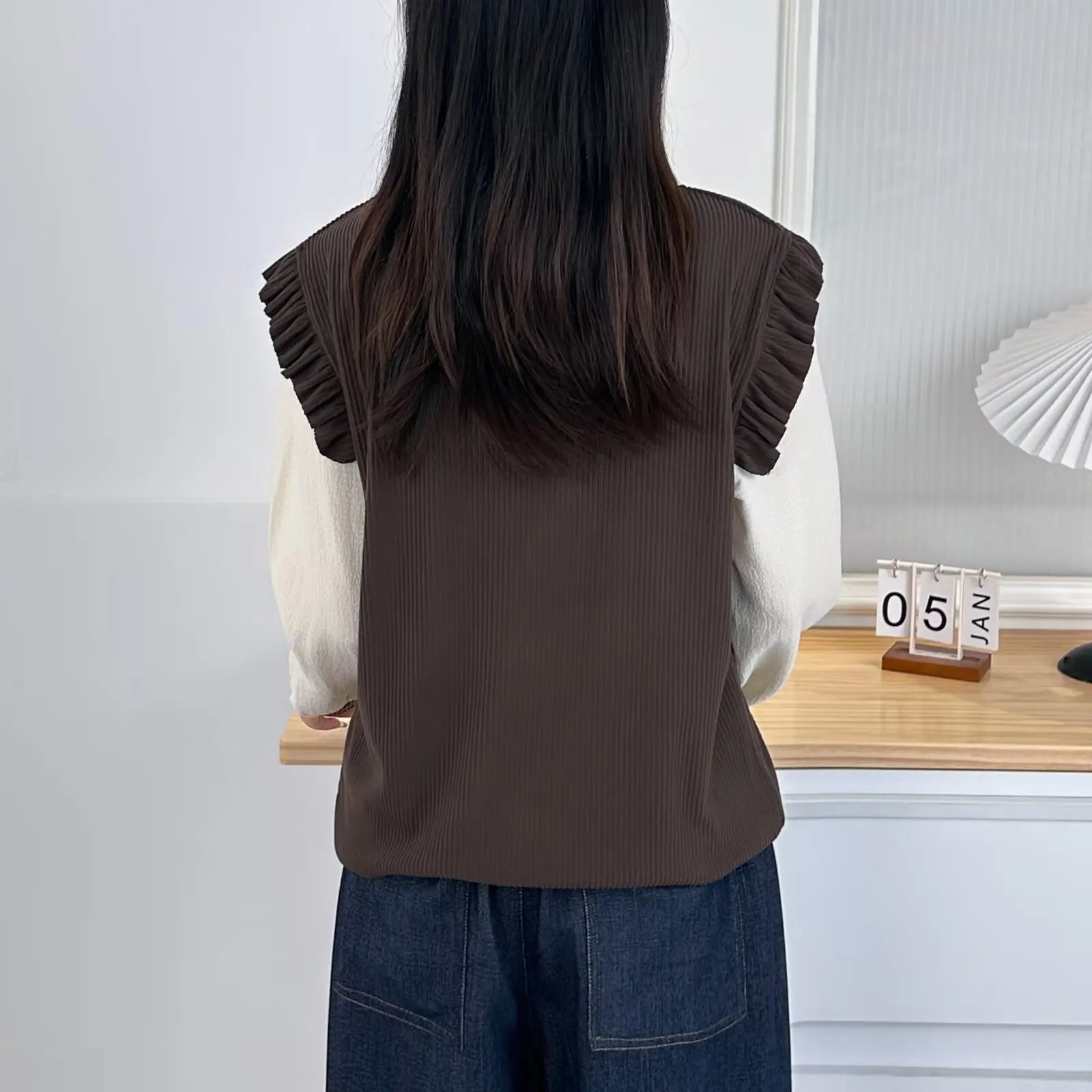 Plus Size Women's Sweatshirts Stylish Casual Design Block Color Splice Fake Two Pieces round-neck Hoodie 667