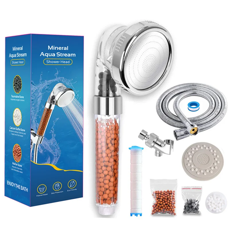 

High Pressure Shower Head Set Gift Box Package Anion