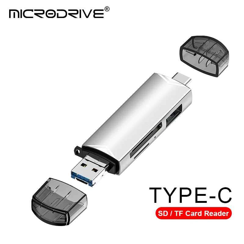 6 in 1 OTG 유형 C SD TF 카드 리더기 USB 3.0 마이크로 USB 플래시 드라이브 어댑터 5Gbps 고속 전송 다기능 카드 리더기