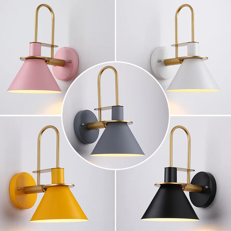 

Nordic Macaron Living Room Wall Lamp Creative Aisle Entranc Lighting Modern Minimalist Wall Decor Bedroom Bedside Light Fixtures
