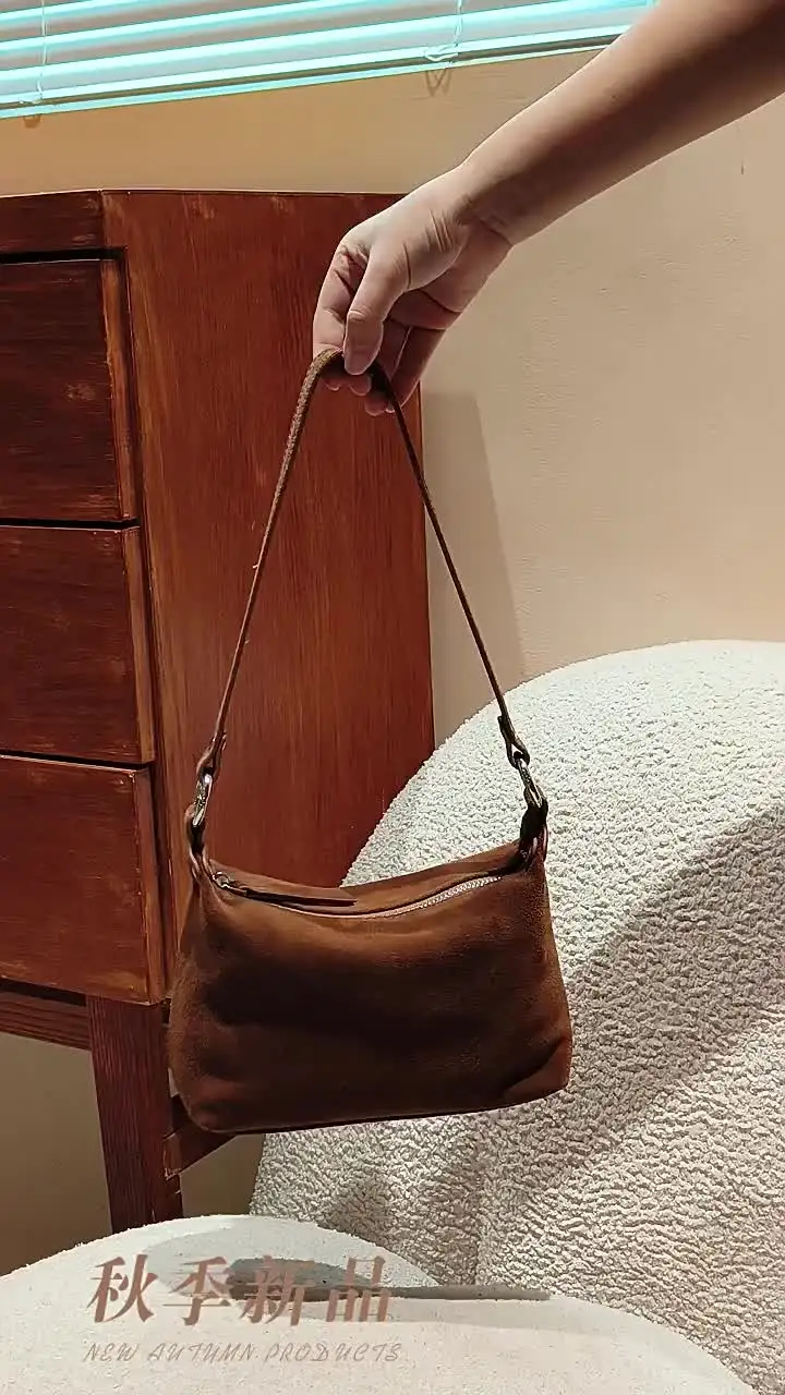 MoreFarther Women's Tote Shoulder Bag - Suede & Cowhide Crossbody Purse With 2 Removable Straps, Frosted Leather - View #9