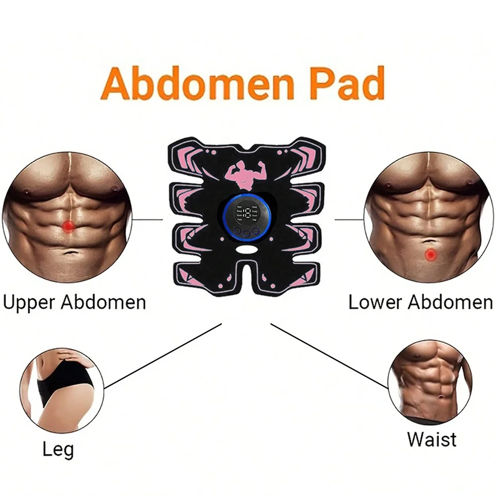 New Wireless Smart Ems Abdominal Muscle Trainer Arm Waist Abdomen 3-in-1 Fitness Device USB Rechargeable Electric Body Shaper