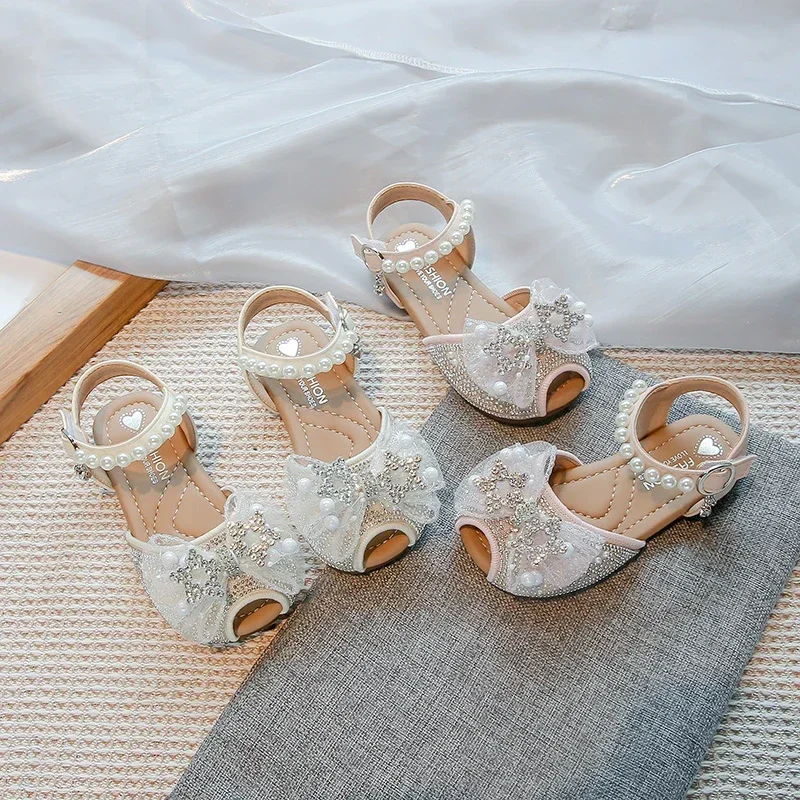 Girls Lace Sandals Kids Princess Dance Shoes