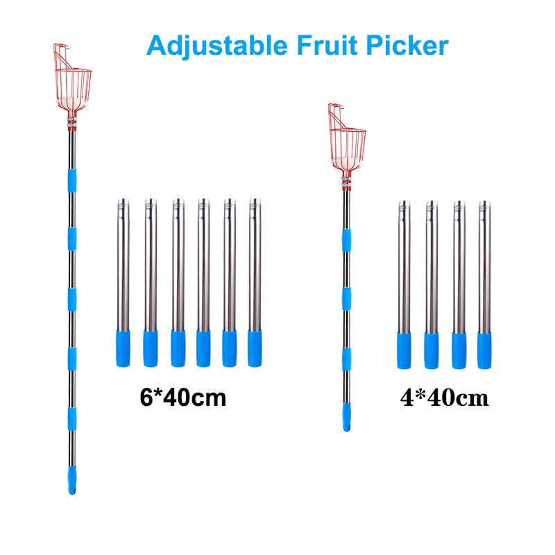 

Fruit Picker Portable Harvesting Fruit Collector Catcher Detachable Telescopic Rod Picking Set Apple Pick Device Gardening Tools