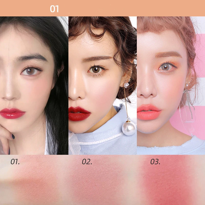 Blush Plate 3 Colors/set Ace Mineral Pigment Cheek Blusher Powder Makeup Professional Contour Shadow Powder Blusher Blush Powder Facial Blusher