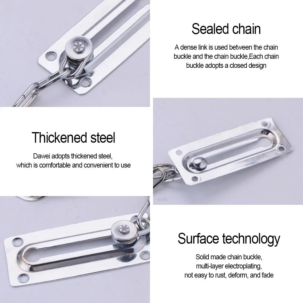 Sécurité Maison Alliage Aluminium 2 Boucles Porte Antivol Aluminium - Chaîne Sécurité Acier Inoxydable Boucle Porte