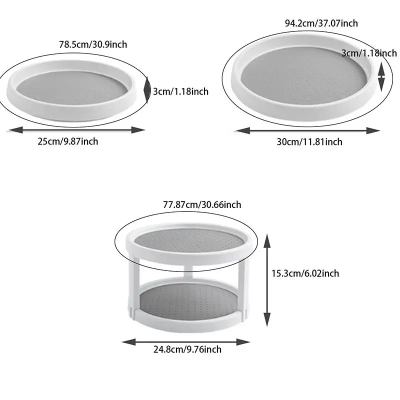 Spice Rack 360 Rotating Seasoning Storage Rack Multifunction Pantry Cabinet Turntable For Cosmetics Kitchen Accessories Organizer Tray