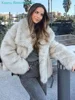 Fashion Solid Faux Fur Lapel Women Jackets Chic Commuting Warm Thick Long Sleeve Coat 2025 New Winter Lady High Street Outerwear 1
