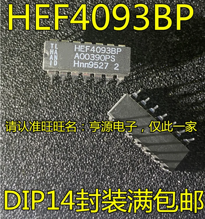 

5pcs original new HEF4093 HEF4093BP DIP-14 pin four two input and Schmitt trigger chip