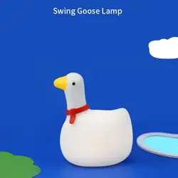 Lampe de bureau en forme d'oie, en Silicone, avec chargeur USB, luminaire décoratif d'intérieur, idéal pour la Protection des yeux 