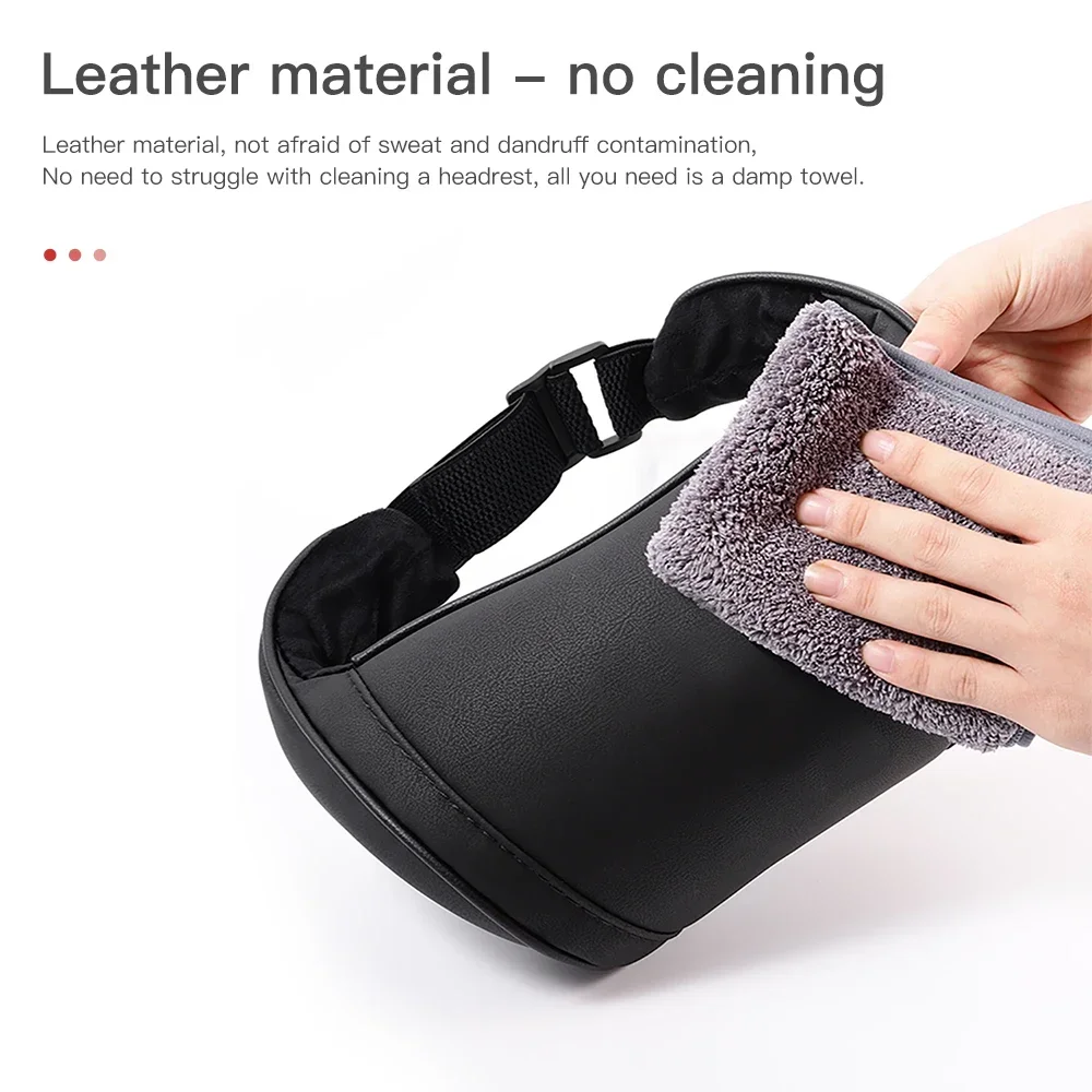 YZ Seat Headrest Travel Rest Neck Pillow For Tesla Model 3/Y/X/S PU Leather Neck Pillow Memory Foam Pillows Car Accessories memory foam pillow,car pillow,car neck pillow