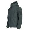 2024 new Multiple pockets Outdoor Sharkskin Softshell Rushing Jacket Suit Men's Fan Windproof Padded Mountaineering Jacket 4