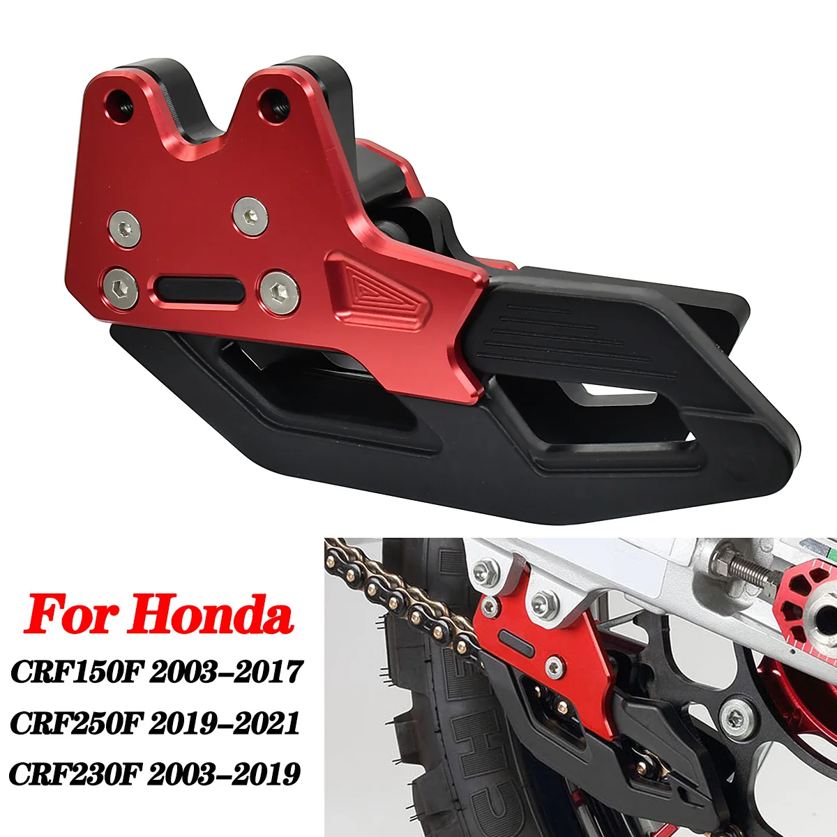 

Motorcycle Rear Chain Guard Guide Protector For Honda CRF150F CRF230F CRF250F CRF 2003-2019 2020 2021 Chain Guide Accessories