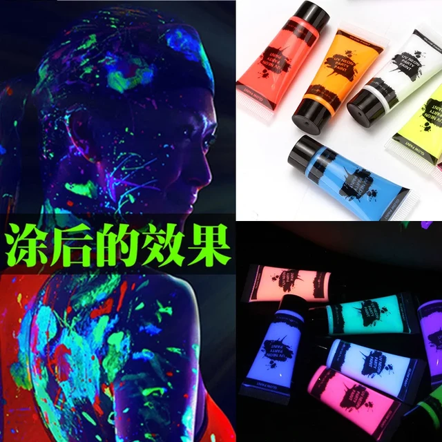 8pcs/set 10ml Face Body Fluorescent Paint Pigments Uv Color Makeup  Halloween Make Up Cosplay Glow In The Dark Body Paint Bulk - Body Paint -  AliExpress