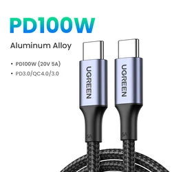 Enhanced USB - C to USB - C Fast Charger Cable, 100W PD Power Delivery, 5A High - Speed Charging Cord - 3m 1Pc (100W Metal Grey)