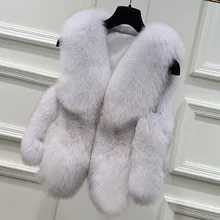 

2022 Spring Autumn New Women Imitation Fox Fur Vest Coat Casual Sleeveless Splicing V Neck Vest Short Jacket