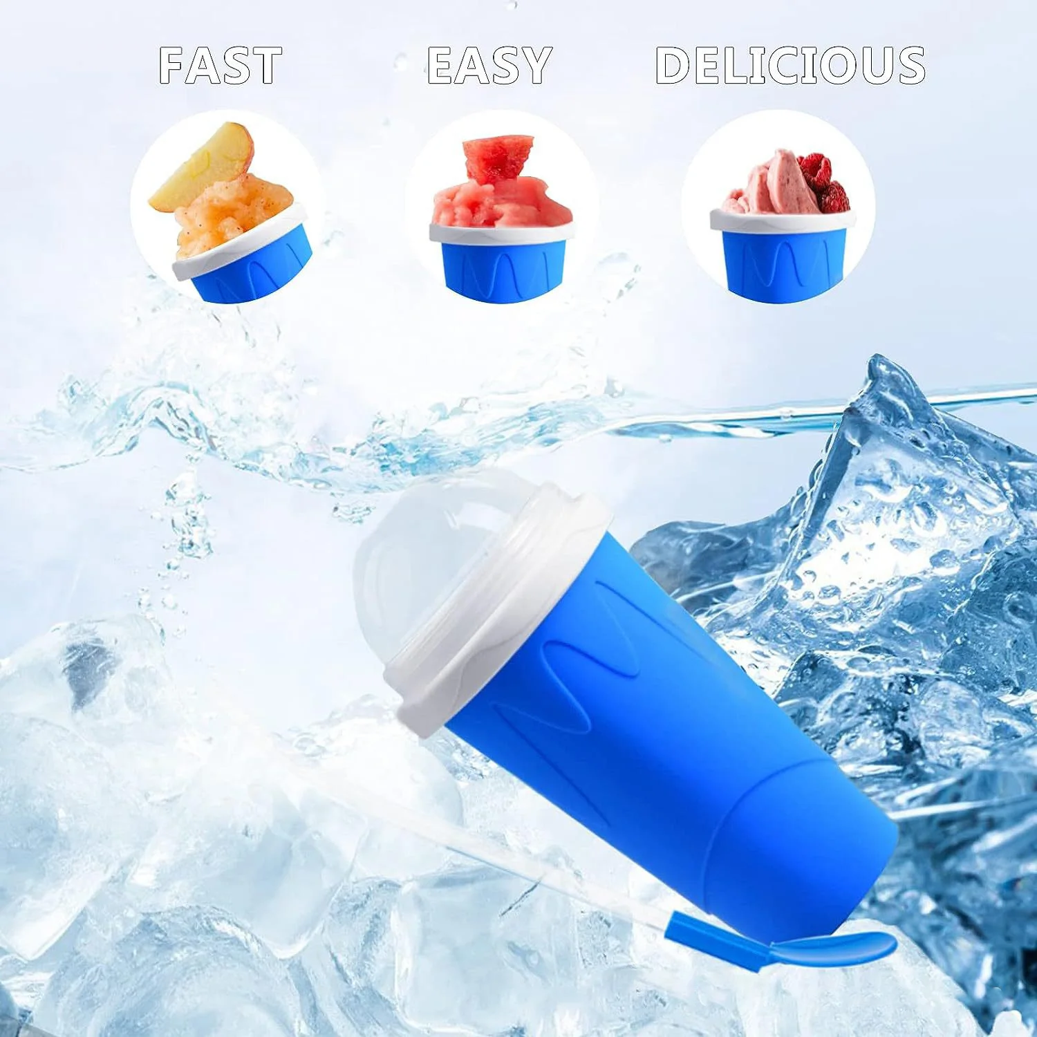 Smoothies Cup Ice Cream Maker Quick-Frozen Silicone Squeeze Cup DIY Juice Milkshake Water Bottle Cooling Sand Kitchen Tool