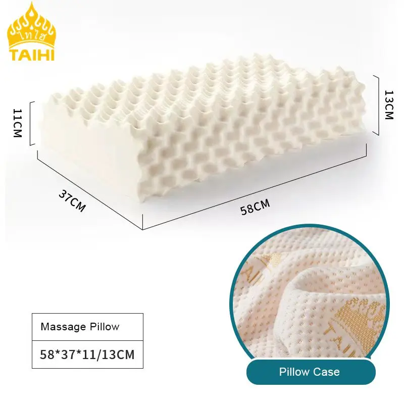 TAIHI Orthopedic Latex Pillow Thailand Pure Natural Massage Memory Ergonomic Cervical Neck Pain Pillows For Sleeping For Bedroom 6