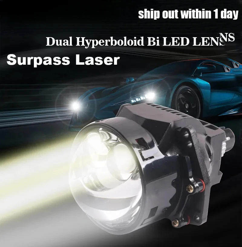 E20 72W 6000K Hyperboloid Bi LED Projector Lens Matrix Auxliary LED Lights Auto Projector 3inch Headlight Lenses Lamps Car 1pair