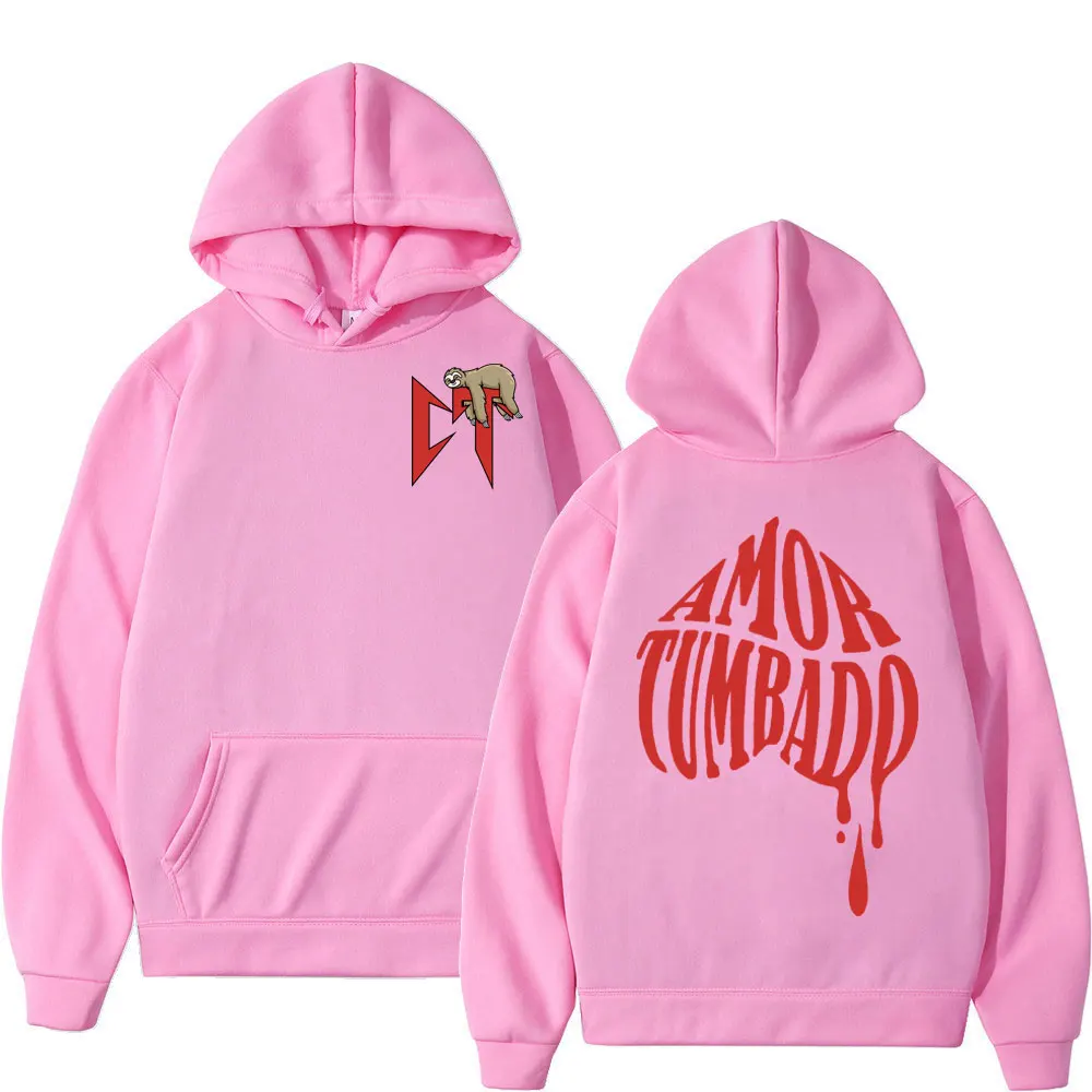 Singer Natanael Cano Amor Tumbado Sloth Graphic Hoodie Men Women High Quality Fashion Sweatshirts Street Trend Hip Hop Pullovers